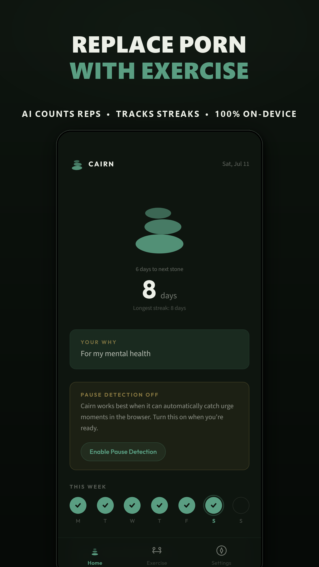 Home dashboard with streak